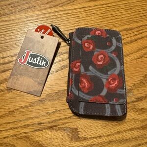 Justin Boots Floral wallet  - Red and Black